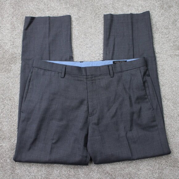 Banana Republic Pants Mens 35x32 Gray Modern Slim Fit 100% Wool Flat Front Lined - Picture 1 of 15
